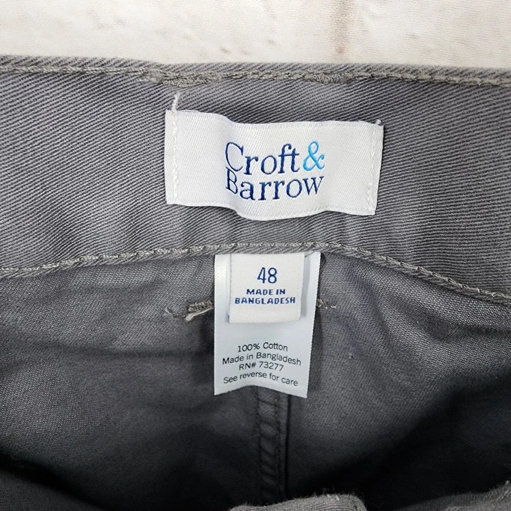 Croft Barrow Cargo Shorts Side Elastic Men Size 48 Classic Outdoor Gray Travel